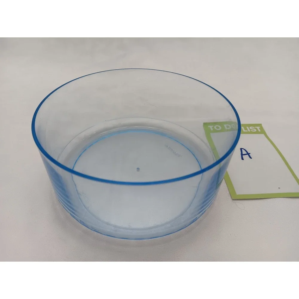 Vintage Tupperware Preludio Blue Acrylic Candy Dish Clear Lid Serverware 5.25